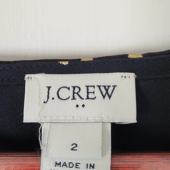 J. Crew Black w/ Gold Flecks Tank Top - Size 2, - Picture 5 of 6